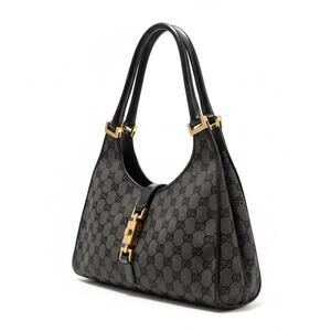 Gucci - Classic Monogram Canvas Shoulder Bag Gold